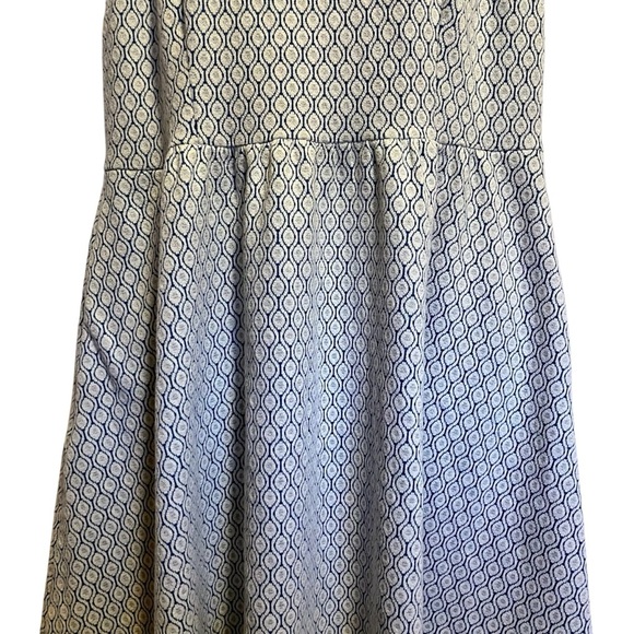 ModCloth XL Fit & Flare Dress Nautical Preppy Silver Sparkle, Deep Pockets 50s - Picture 3 of 10